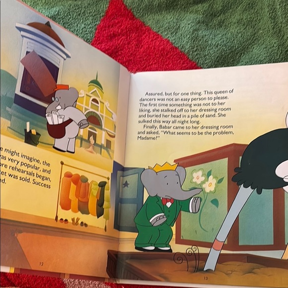 Vintage Babar Plush Puppet Toy with book The show must go on 1990 - Picture 5 of 9